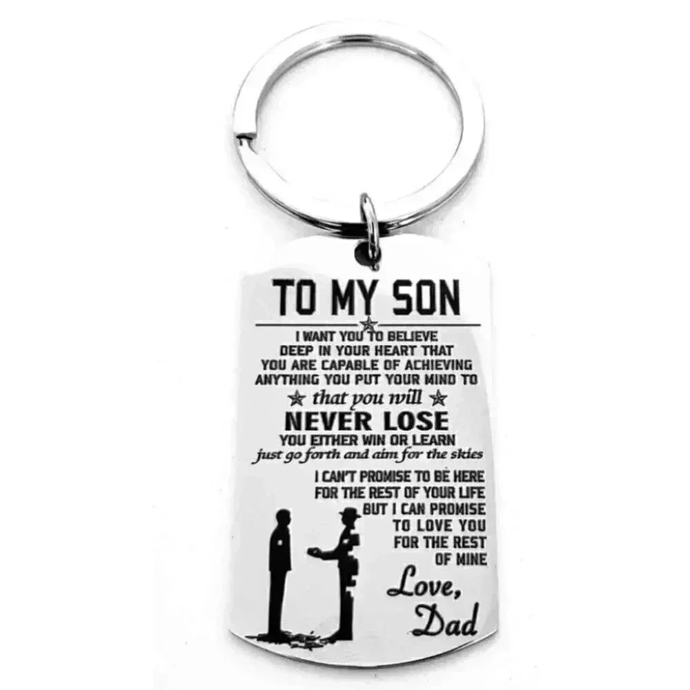 To my SON love Dad Keychain